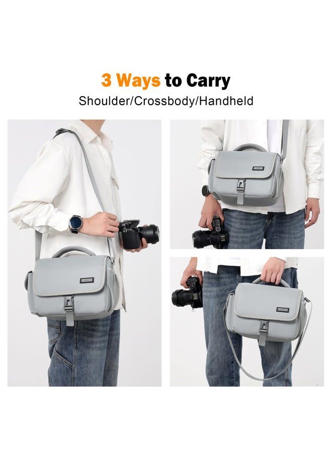 Caden Small Camera Bag Case Shoulder Crossbody Bag Compatible for Nikon, Canon, Sony, DSLR SLR Mirrorless Cameras and Lenses Grey - Image 4